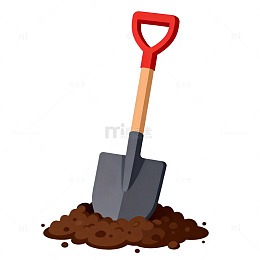 卡通铲土园艺工具插图