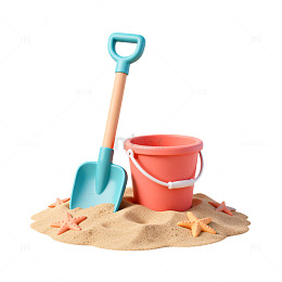 夏日沙滩玩具元素设计素材