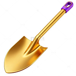 金色铲子卡通图像