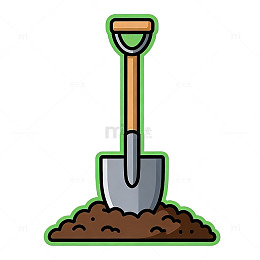 卡通铲子园艺工具插画