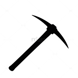 黑色简约镐具图标剪影