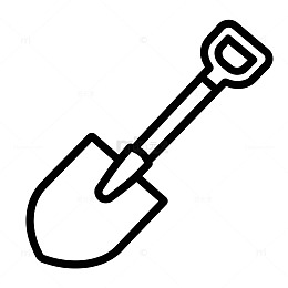 简笔画铲子工具图标