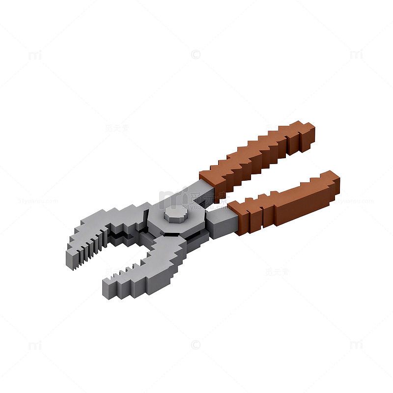 积木风格工具钳模型