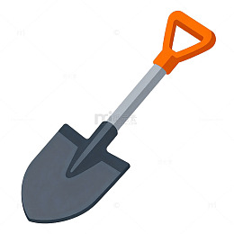 卡通风格铲子工具矢量图素材