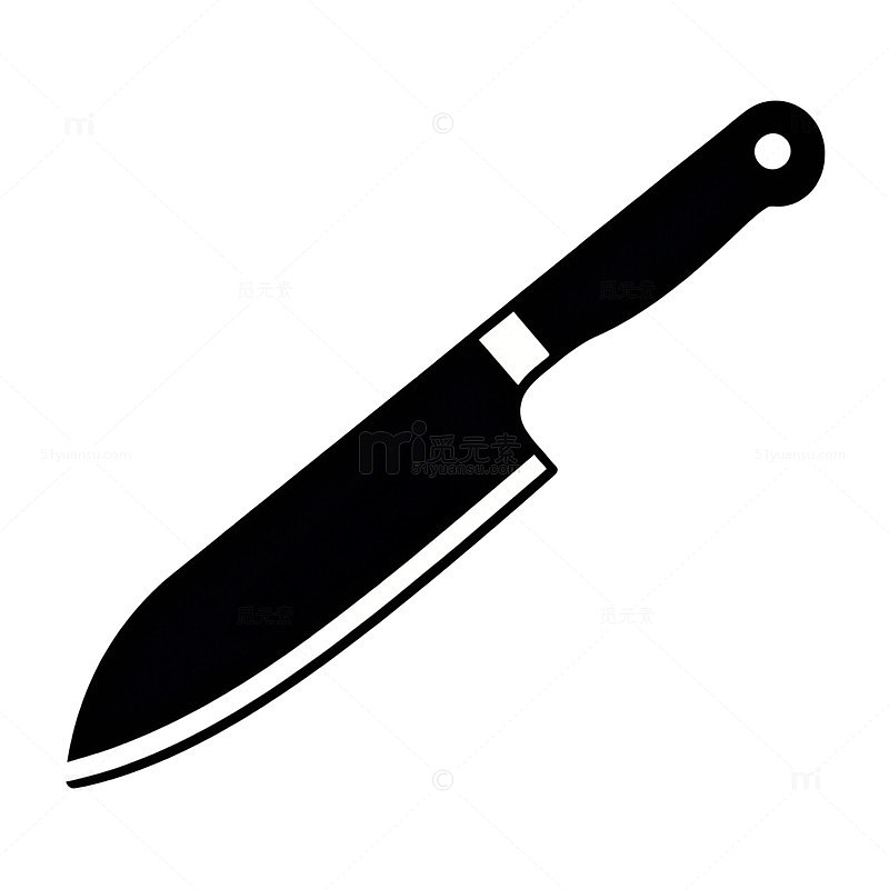 简约黑色厨房刀剪图标