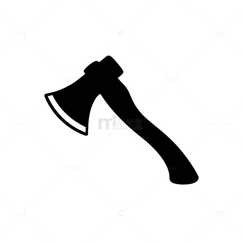 黑白斧头工具图标