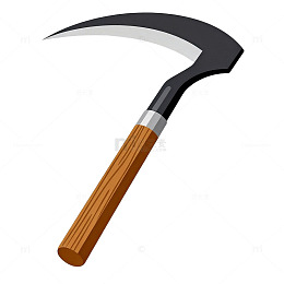 卡通风格镰刀插画素材