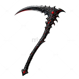 暗黑风格镰刀虚拟武器设计图