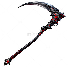 暗黑风格镰刀武器设计素材