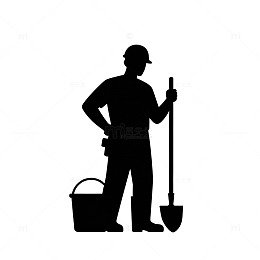 工人剪影图标矢量素材