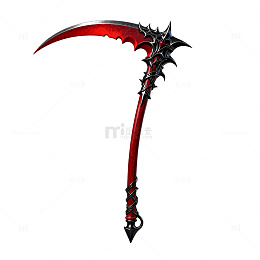 暗黑风格镰刀武器模型设计素材