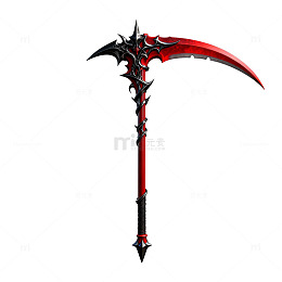 暗黑风格镰刀武器设计图
