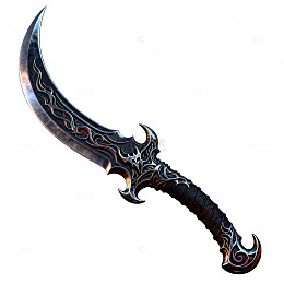 暗黑风格弯刀武器设计素材