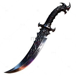 暗黑风格龙纹匕首设计素材