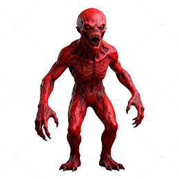 恐怖怪物模型渲染图片