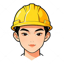 卡通建筑工人头像设计素材
