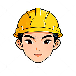 卡通建筑工人头像矢量设计素材