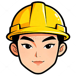 卡通建筑工人头像设计素材