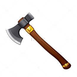 卡通风格战斧武器设计元素