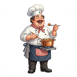 卡通厨师烹饪插画设计素材