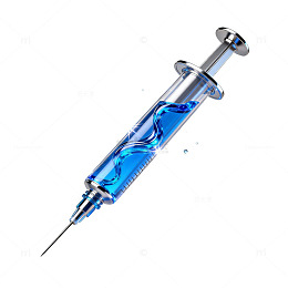 科技风蓝色注射液注射器