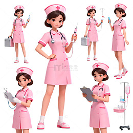 卡通护士形象设计素材