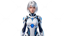 科幻风女机器人全身像