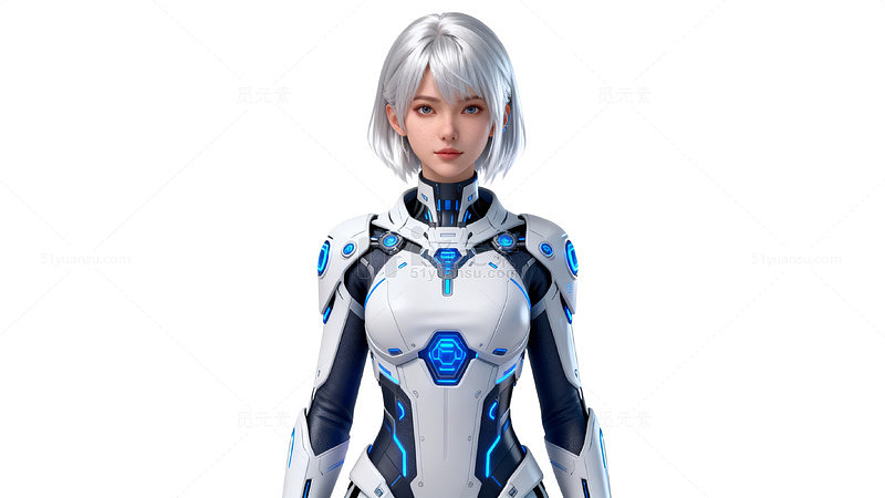 科幻风女机器人全身像