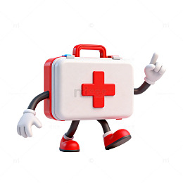 卡通急救箱拟人形象设计