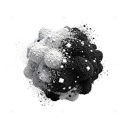 黑白颗粒感立体球体设计元素