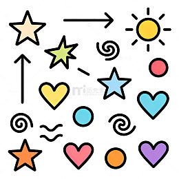 卡通风格星形图案矢量素材