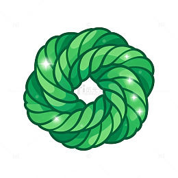 绿色螺旋状植物插画素材