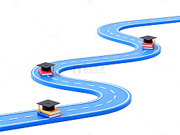 毕业之路创意插画