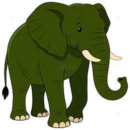 丛林 森林 卡通 扁平  大象 动物