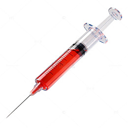 红色注射器医疗插画