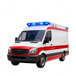 透明背景救护车插图