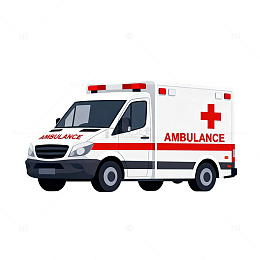 救护车医疗急救车矢量图