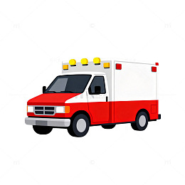 扁平化救护车矢量图设计素材