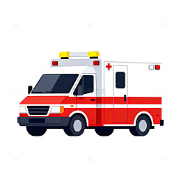卡通救护车插画