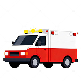 卡通救护车矢量图素材