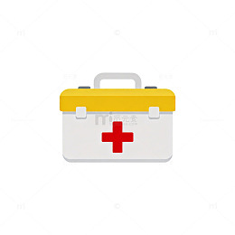 简洁风格医疗急救箱图标设计