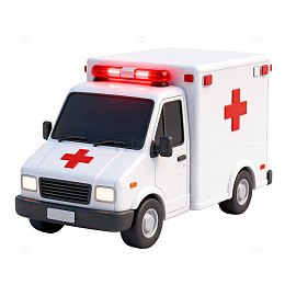 卡通救护车医疗急救车模型素材