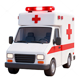卡通救护车医疗急救车