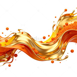 动感液体黄金飞溅艺术效果