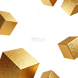 金色立方体装饰图案设计素材