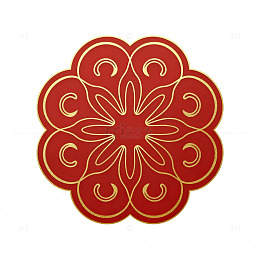 传统红色花纹图案装饰元素