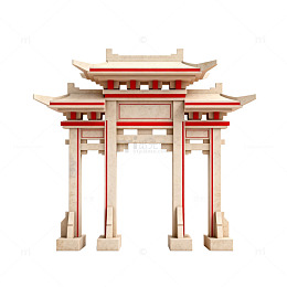 中国传统牌坊立体模型