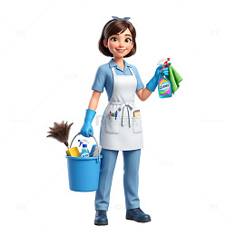 卡通清洁工图像素材