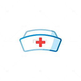 医疗护士帽简笔画图标