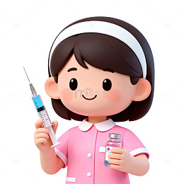 可爱护士卡通医疗插图